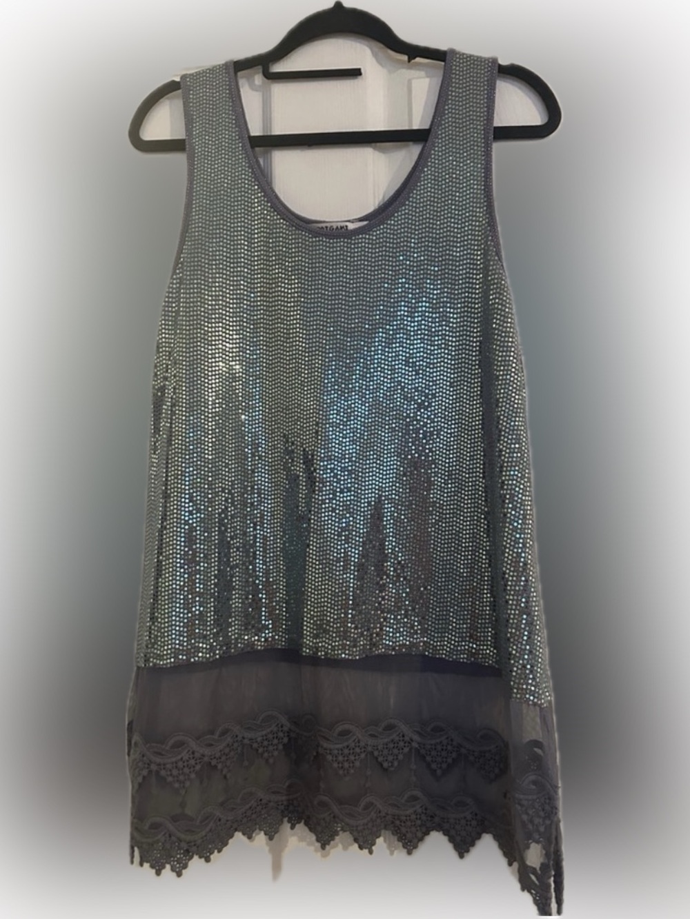 Origami embellished sleeveless top.